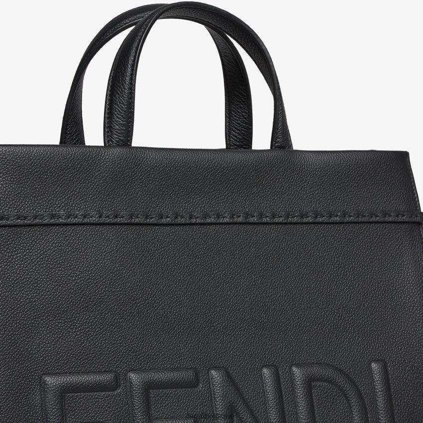 accessoires Fendi sac en cuir moyen aller au shopper noir hommes 8X8J2J1850 Fendi Belgique