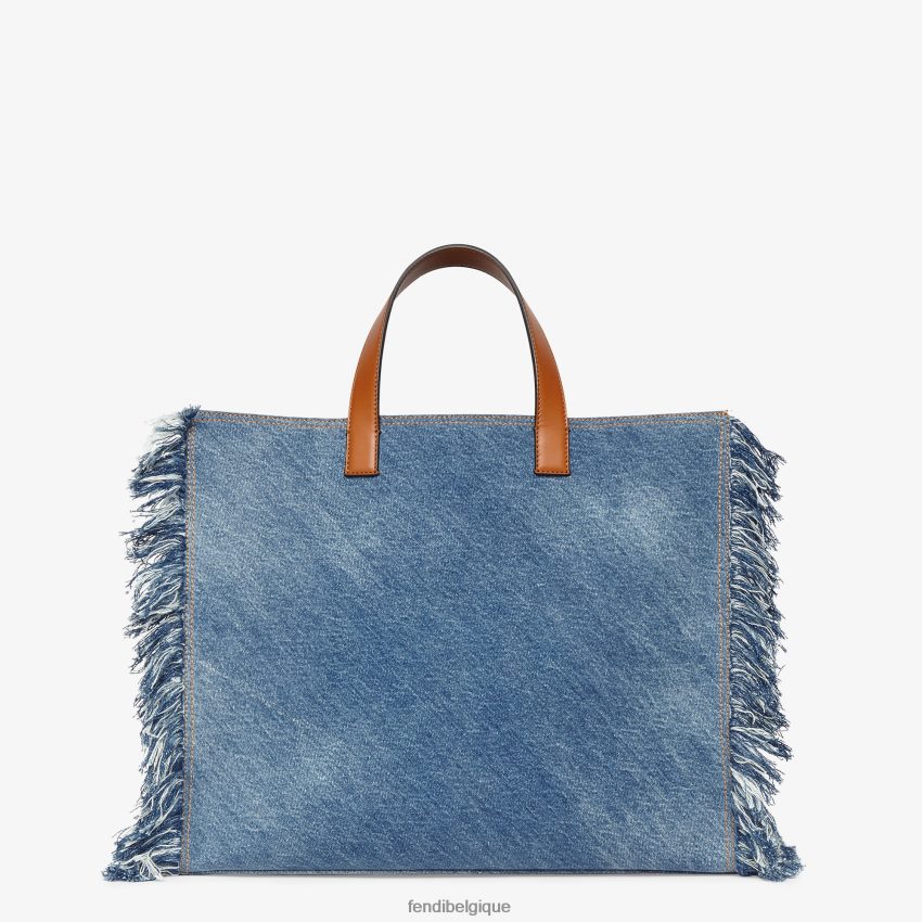accessoires Fendi sac en jean avec frange bleu hommes 8X8J2J1868 Fendi Belgique