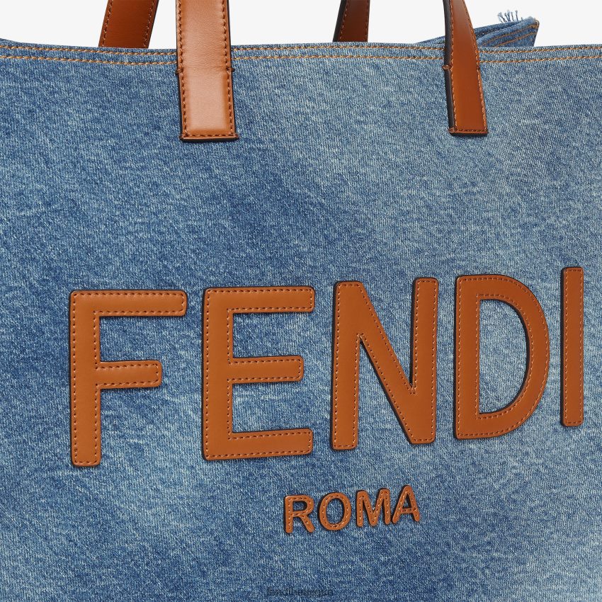 accessoires Fendi sac en jean avec frange bleu hommes 8X8J2J1868 Fendi Belgique