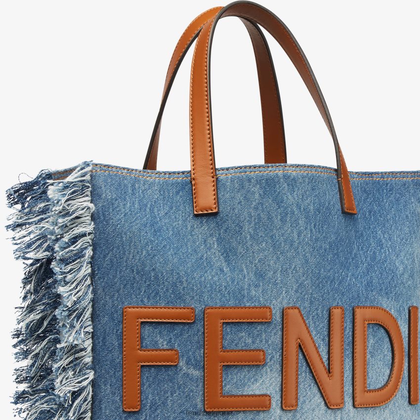 accessoires Fendi sac en jean avec frange bleu hommes 8X8J2J1873 Fendi Sac