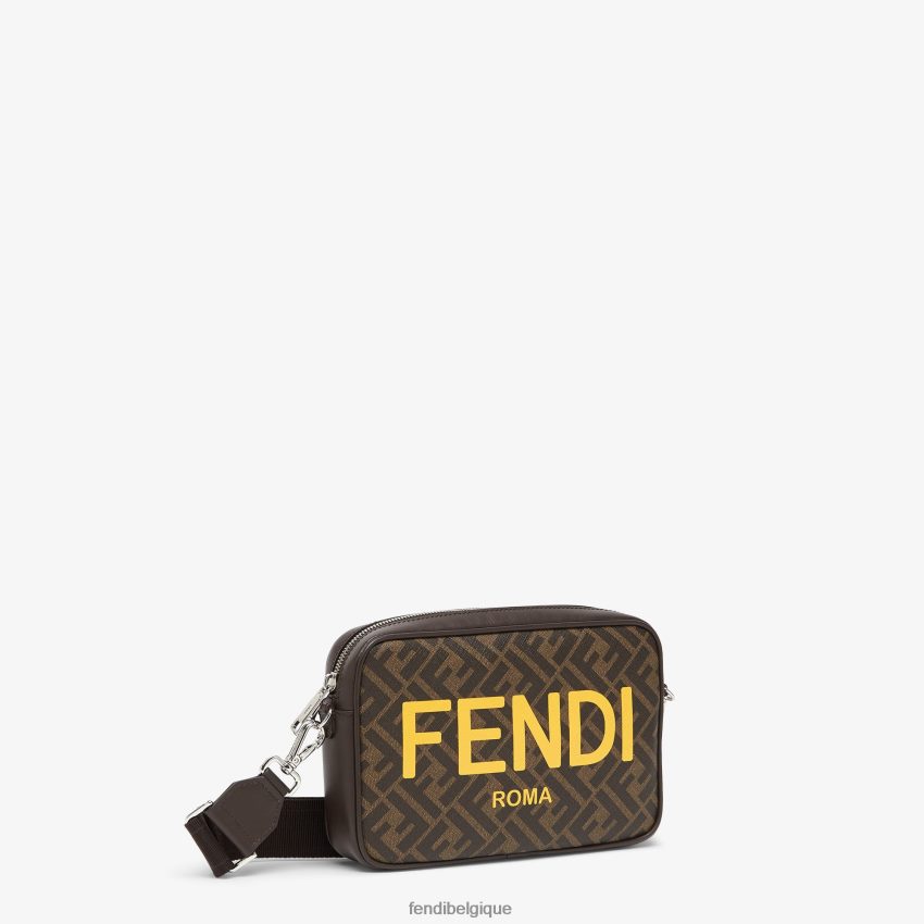 accessoires Fendi sac en tissu ff brun hommes 8X8J2J1856 Fendi Belgique