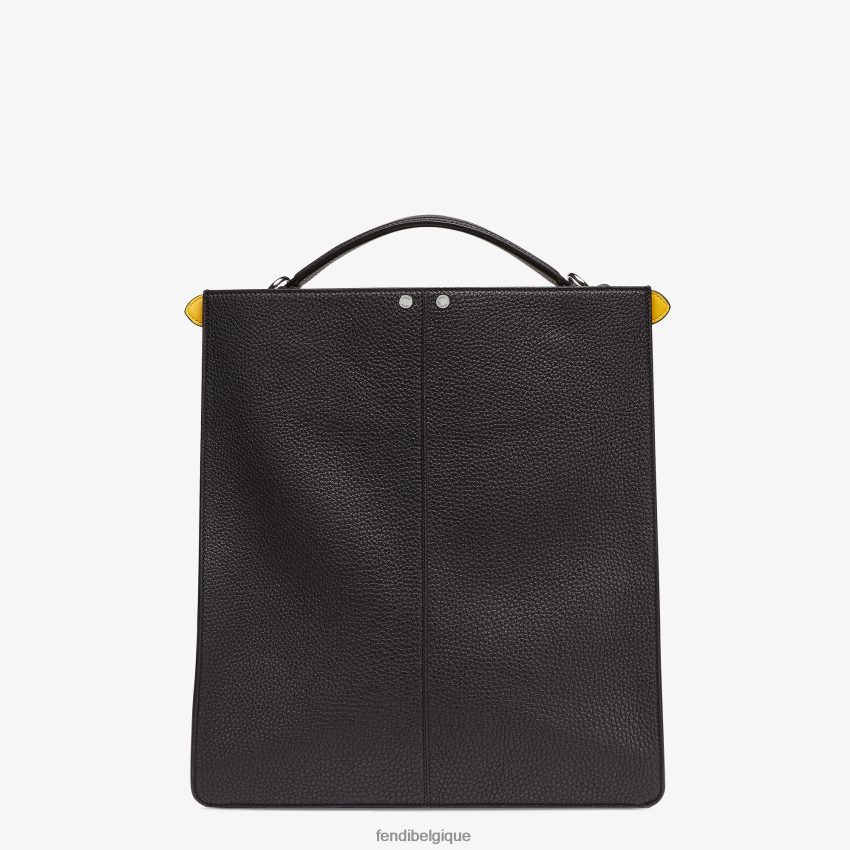 accessoires Fendi sac fourre-tout en cuir Peekaboo Iseeu noir hommes 8X8J2J1822 Fendi Sac