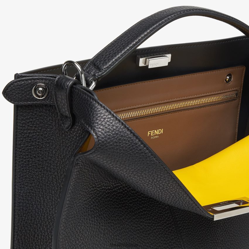 accessoires Fendi sac fourre-tout en cuir Peekaboo Iseeu noir hommes 8X8J2J1822 Fendi Sac