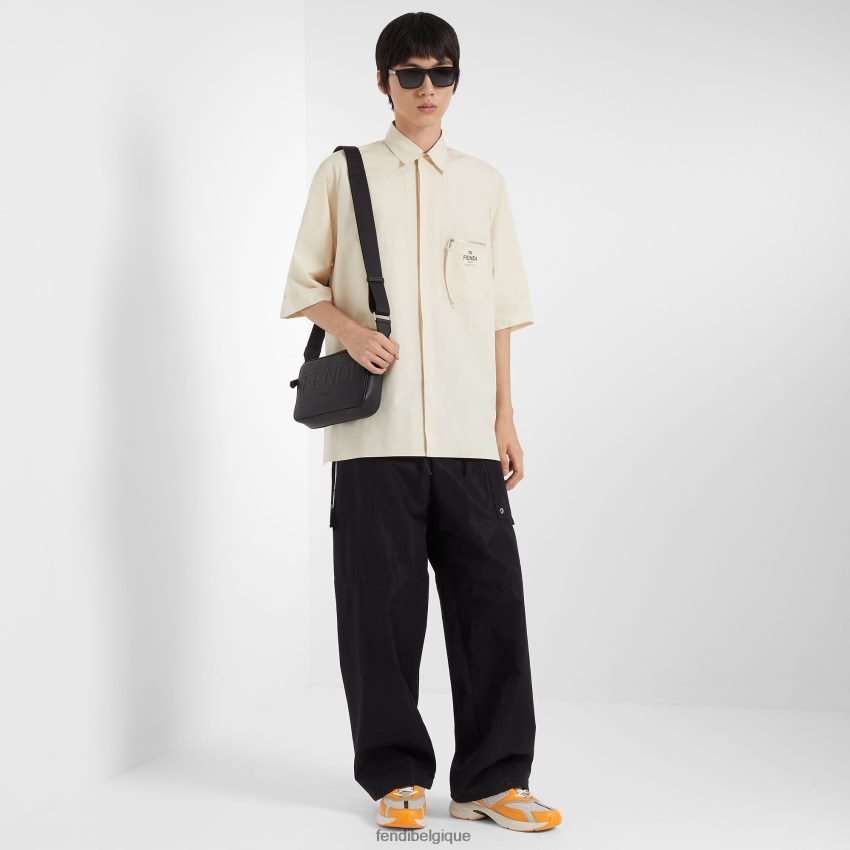 accessoires Fendi étui en cuir pour appareil photo sac en cuir noir hommes 8X8J2J1839 Fendi Lunette De Soleil