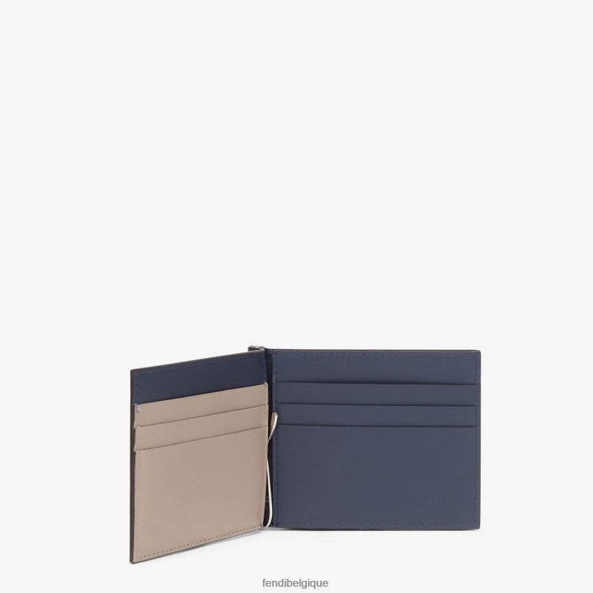 accessoires Fendi pince à billets en cuir bleu hommes 8X8J2J2651 Fendi Belgique