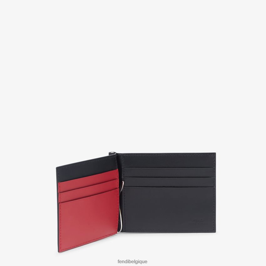 accessoires Fendi pince à billets en cuir noir hommes 8X8J2J2655 Fendi Lunette De Soleil