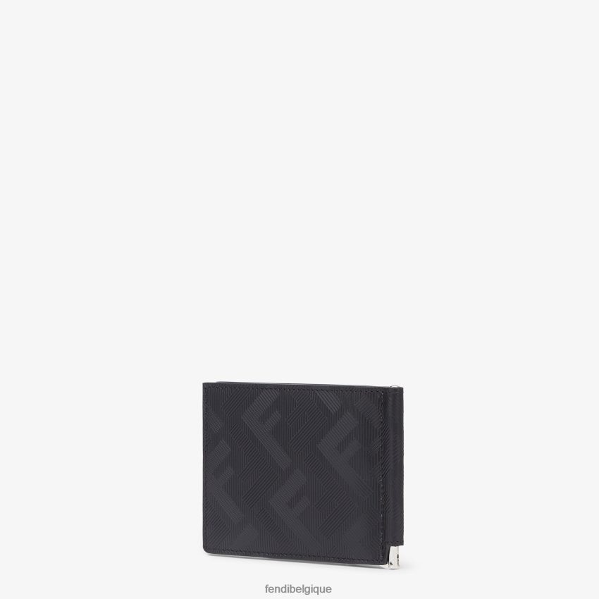 accessoires Fendi pince à billets en cuir noir hommes 8X8J2J2655 Fendi Lunette De Soleil