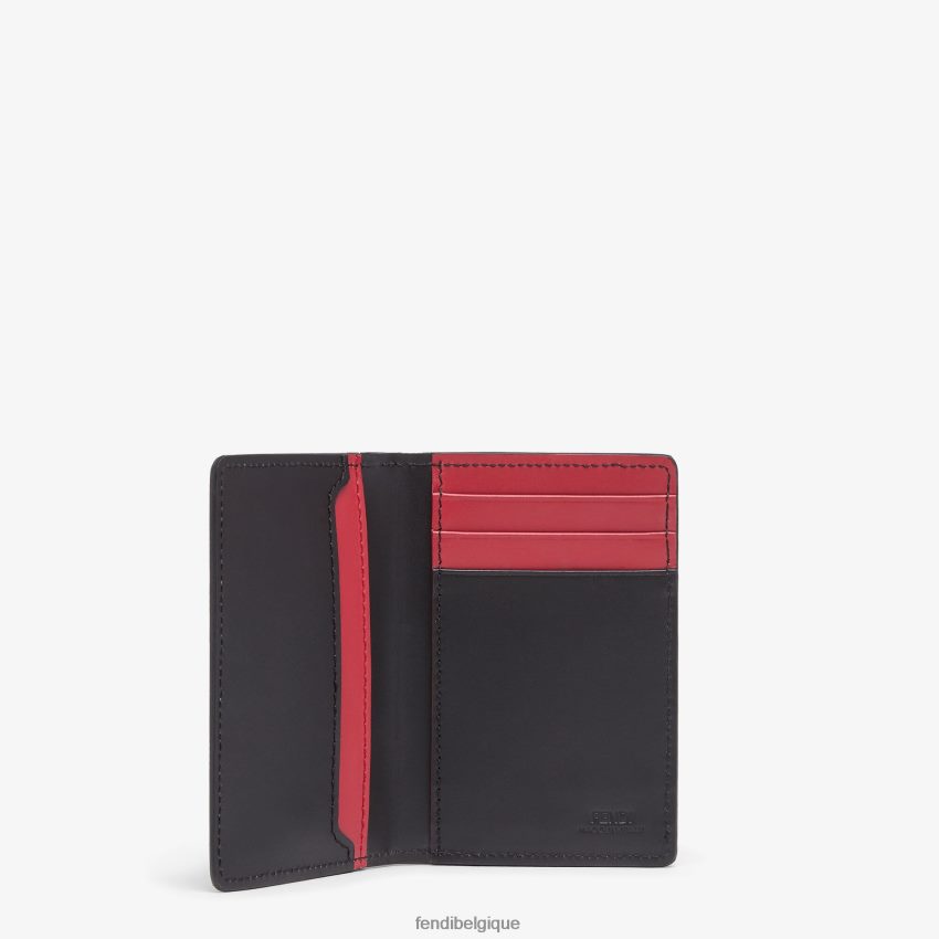 accessoires Fendi porte-cartes en cuir ff noir hommes 8X8J2J2599 Fendi Sac