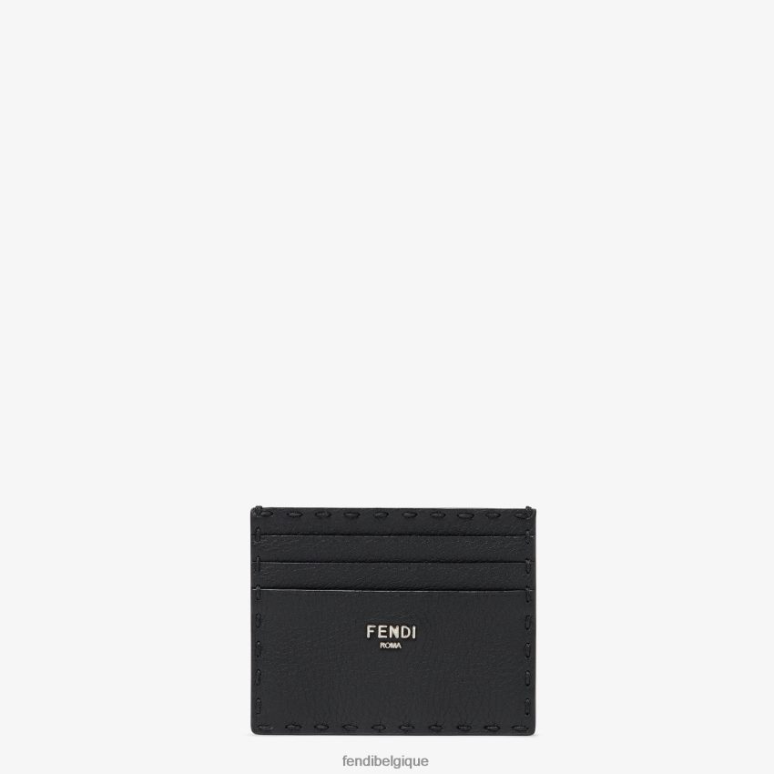 accessoires Fendi porte-cartes en cuir selleria noir hommes 8X8J2J2600 Fendi Belgique
