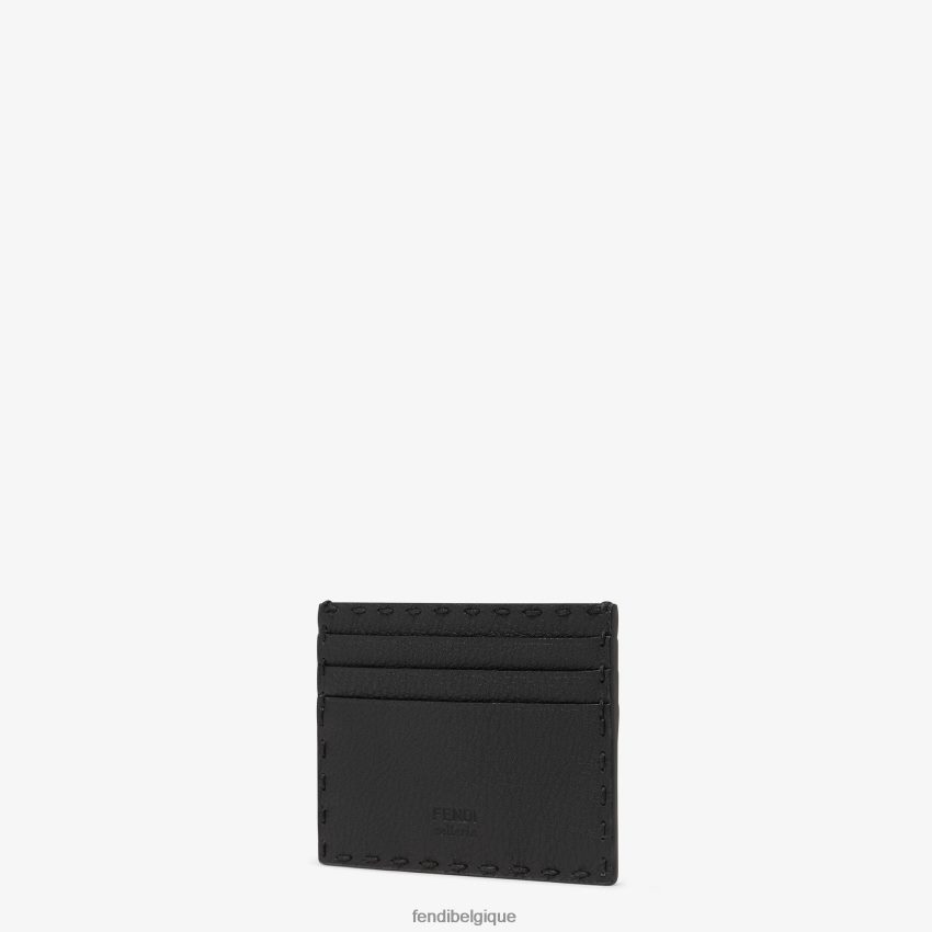 accessoires Fendi porte-cartes en cuir selleria noir hommes 8X8J2J2600 Fendi Belgique