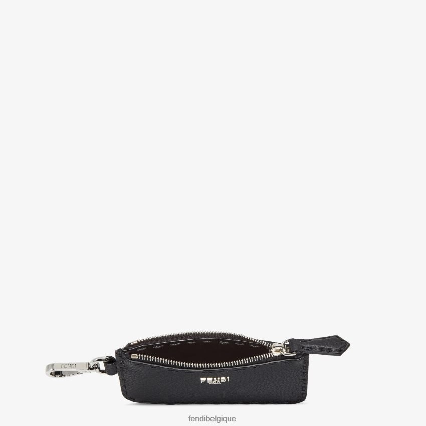 accessoires Fendi porte-cartes en cuir selleria noir hommes 8X8J2J2602 Fendi Sac