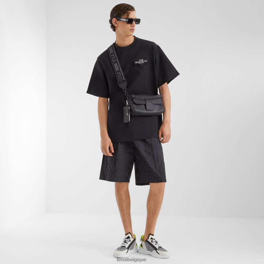 accessoires Fendi porte-cartes en cuir selleria noir hommes 8X8J2J2602 Fendi Sac