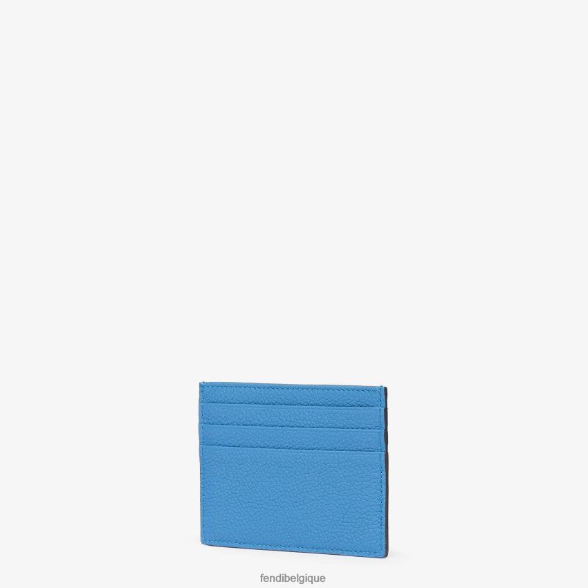 accessoires Fendi porte-cartes en cuir signature bleu clair hommes 8X8J2J2611 Fendi Sac