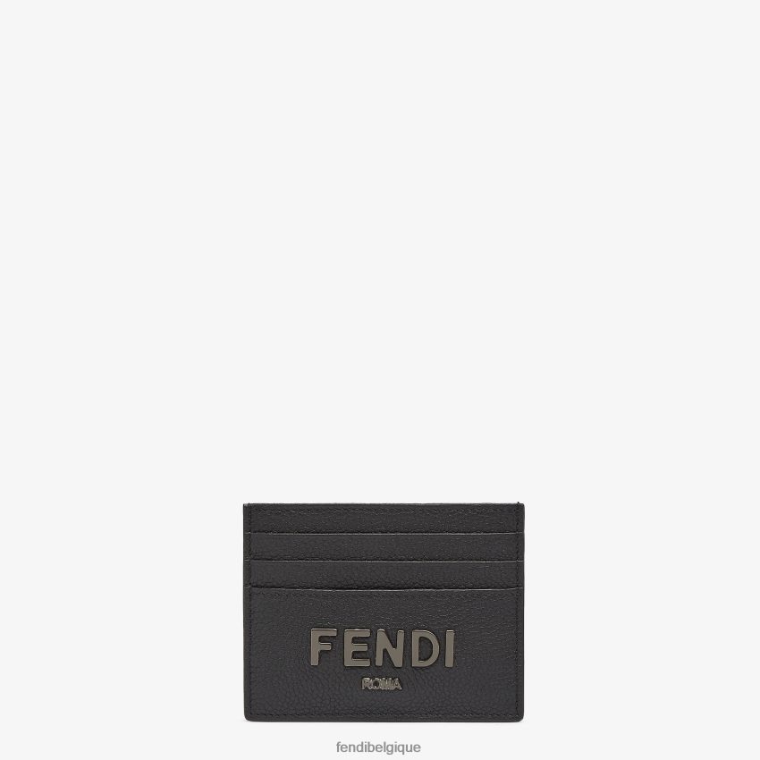 accessoires Fendi porte-cartes en cuir signature noir hommes 8X8J2J2609 Fendi Belgique