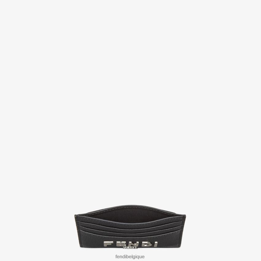 accessoires Fendi porte-cartes en cuir signature noir hommes 8X8J2J2609 Fendi Belgique