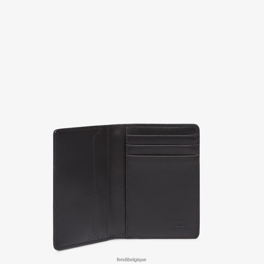 accessoires Fendi porte-cartes en cuir signature noir hommes 8X8J2J2614 Fendi Sac