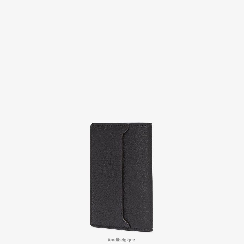 accessoires Fendi porte-cartes en cuir signature noir hommes 8X8J2J2614 Fendi Sac