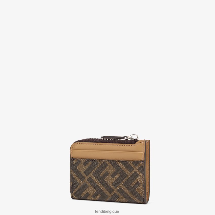 accessoires Fendi porte-cartes en tissu brun hommes 8X8J2J2630 Fendi Belgique