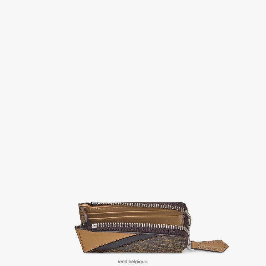 accessoires Fendi porte-cartes en tissu brun hommes 8X8J2J2630 Fendi Belgique