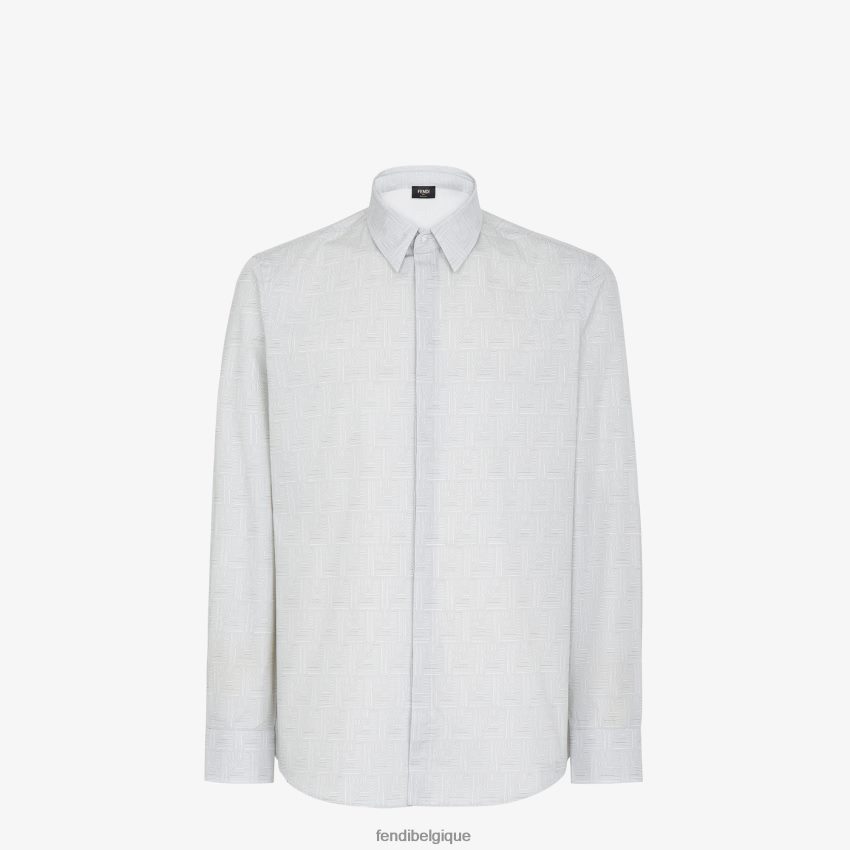 vêtements Fendi chemise en coton beige hommes 8X8J2J1979 Fendi Belgique