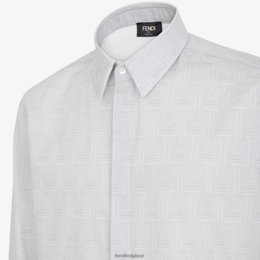 vêtements Fendi chemise en coton beige hommes 8X8J2J1979 Fendi Belgique