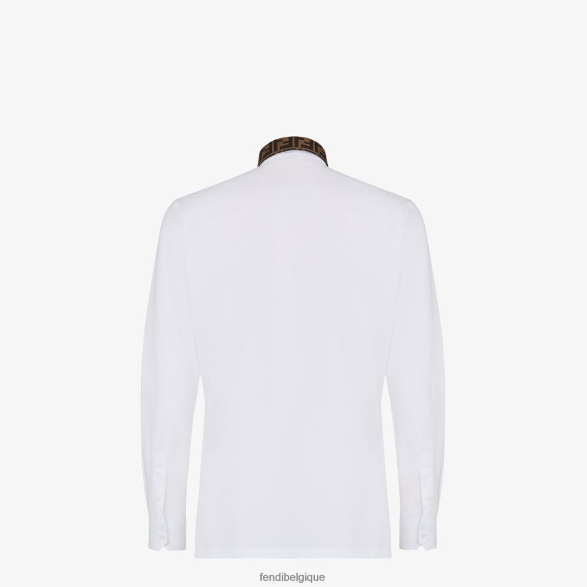 vêtements Fendi chemise en coton blanc hommes 8X8J2J1975 Fendi Sac