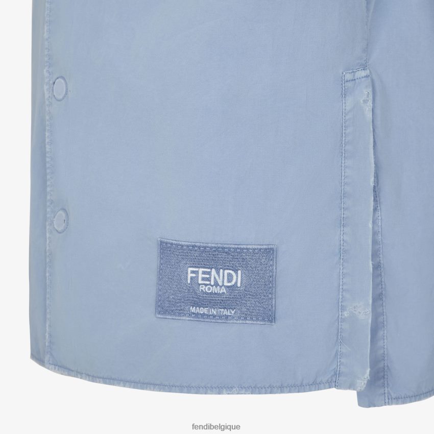 vêtements Fendi chemise en coton bleu clair hommes 8X8J2J1910 Fendi Belgique