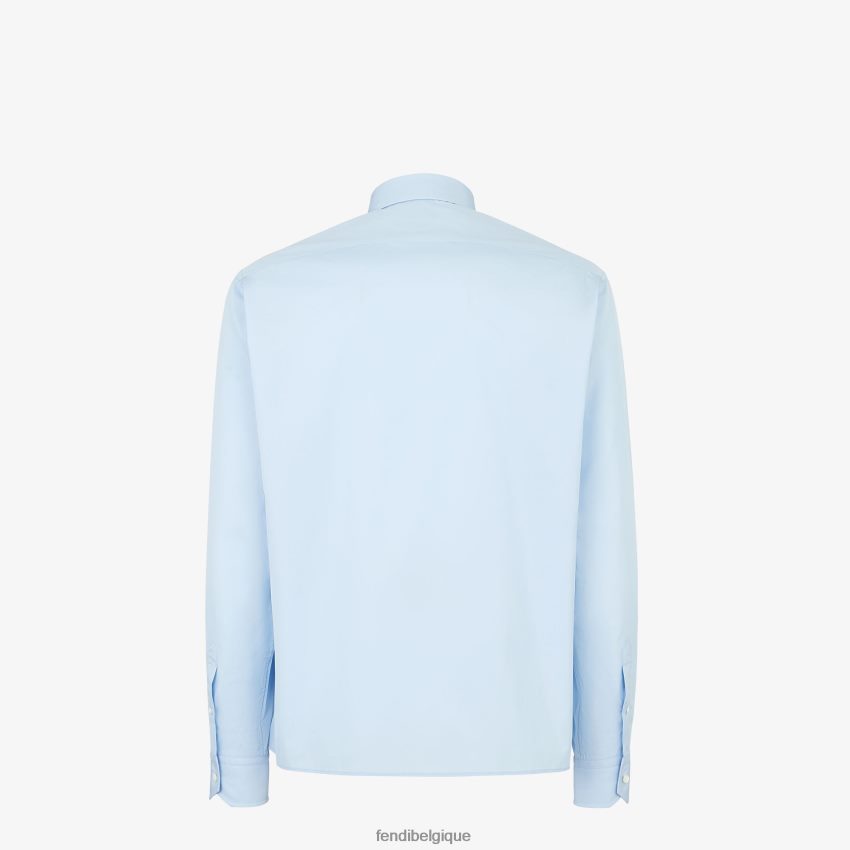 vêtements Fendi chemise en coton bleu clair hommes 8X8J2J2060 Fendi Belgique