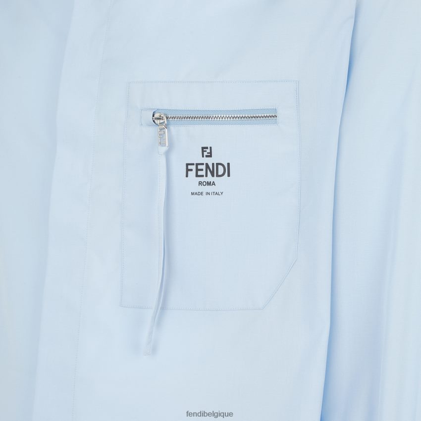 vêtements Fendi chemise en coton bleu clair hommes 8X8J2J2060 Fendi Belgique