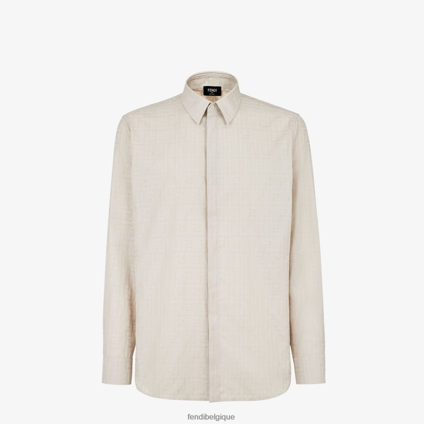 vêtements Fendi chemise en coton et viscose beige hommes 8X8J2J1933 Fendi Sac