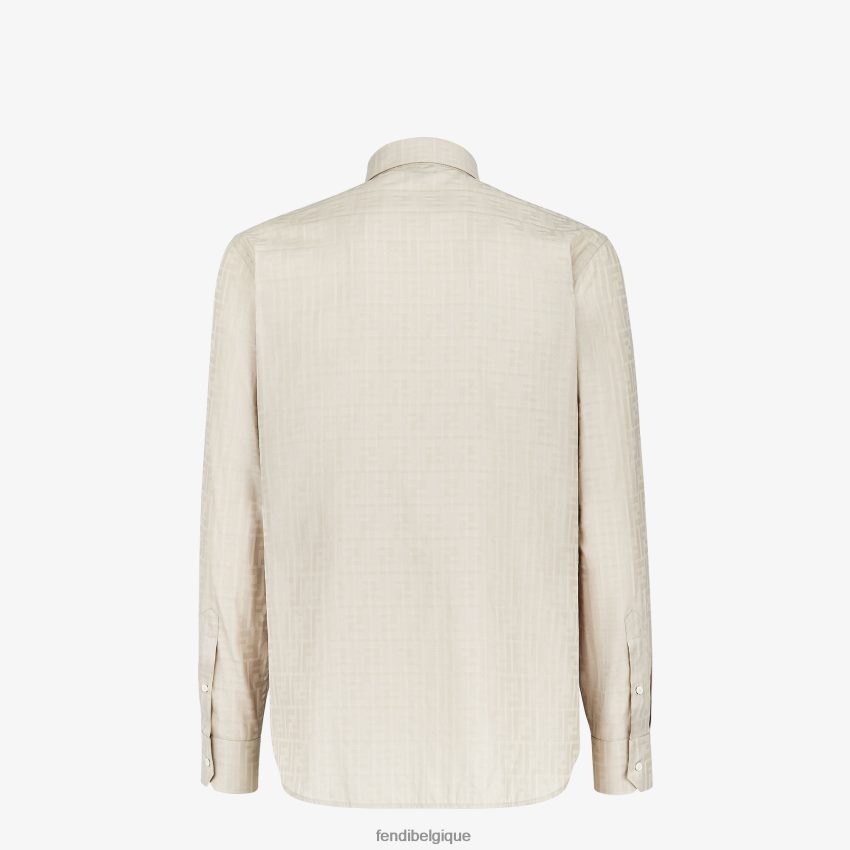 vêtements Fendi chemise en coton et viscose beige hommes 8X8J2J1933 Fendi Sac