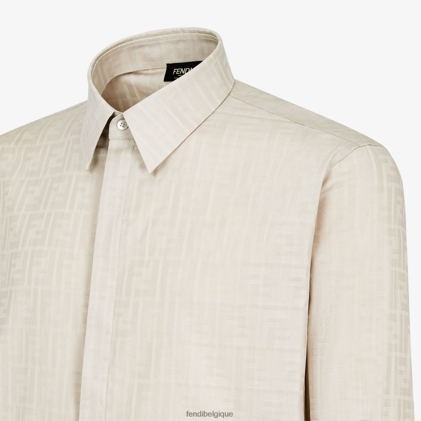vêtements Fendi chemise en coton et viscose beige hommes 8X8J2J1933 Fendi Sac