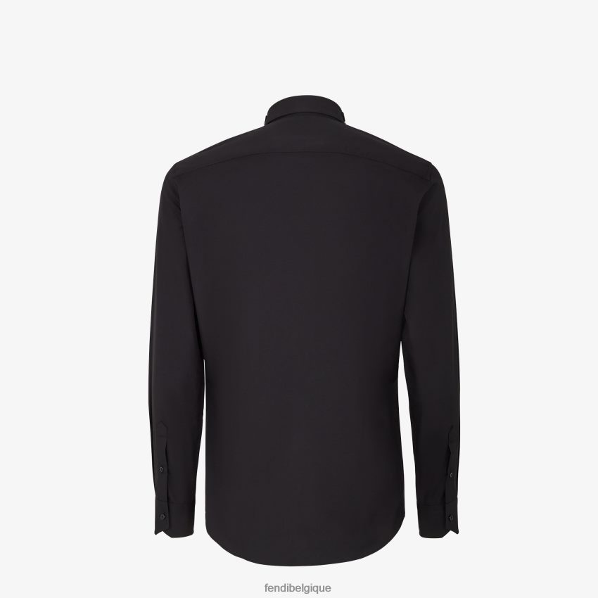 vêtements Fendi chemise en coton noir hommes 8X8J2J2083 Fendi Sac