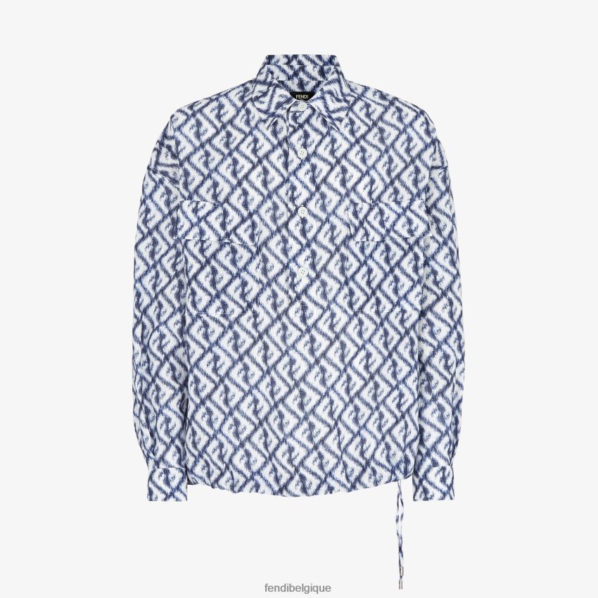 vêtements Fendi chemise en lin multicolore hommes 8X8J2J2007 Fendi Lunette De Soleil