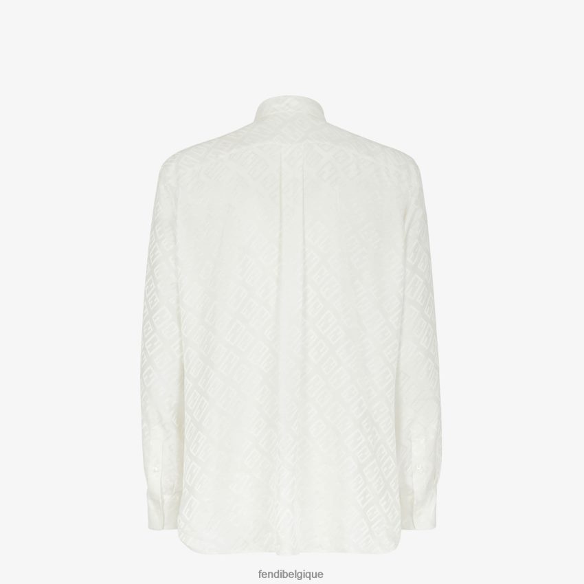 vêtements Fendi chemise en soie blanc hommes 8X8J2J2087 Fendi Belgique