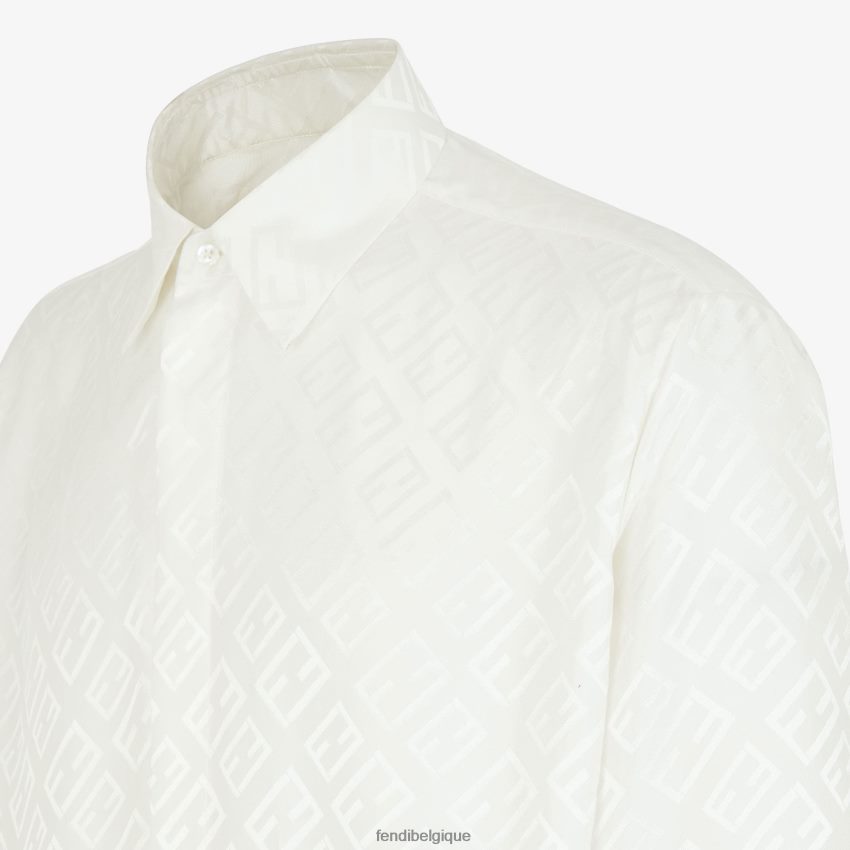 vêtements Fendi chemise en soie blanc hommes 8X8J2J2087 Fendi Belgique