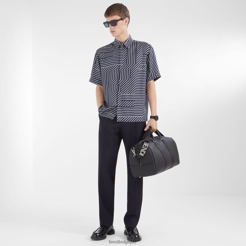 vêtements Fendi chemise en soie bleu hommes 8X8J2J1919 Fendi Belgique