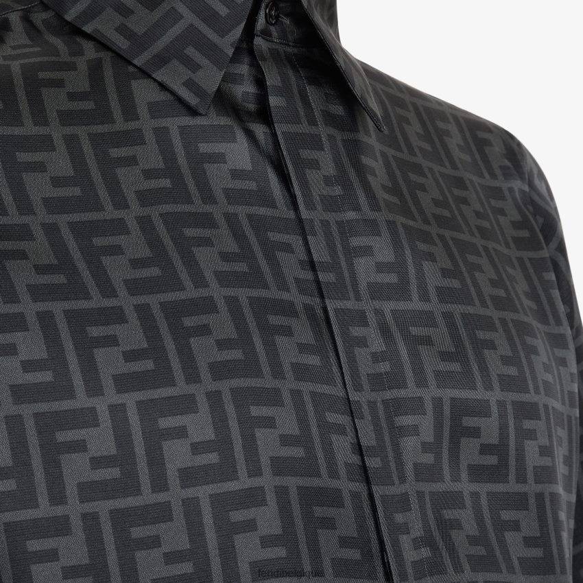 vêtements Fendi chemise en soie gris hommes 8X8J2J2132 Fendi Belgique