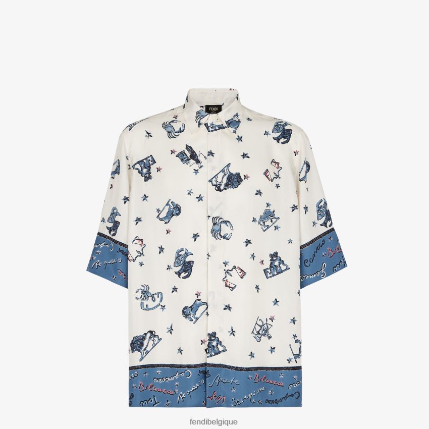 vêtements Fendi chemise en soie multicolore hommes 8X8J2J1950 Fendi Lunette De Soleil