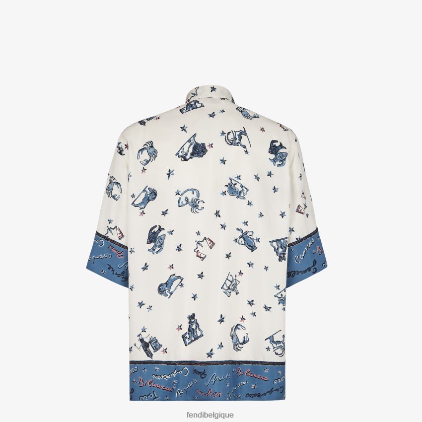 vêtements Fendi chemise en soie multicolore hommes 8X8J2J1950 Fendi Lunette De Soleil