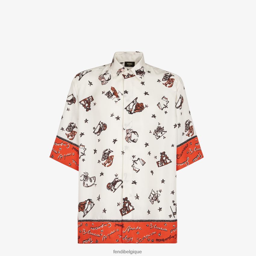 vêtements Fendi chemise en soie multicolore hommes 8X8J2J1953 Fendi Lunette De Soleil