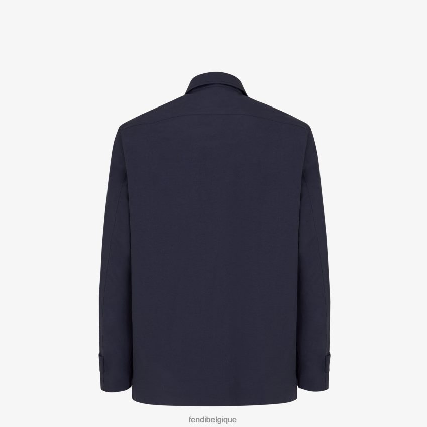 vêtements Fendi chemise en nylon bleu hommes 8X8J2J2058 Fendi Lunette De Soleil