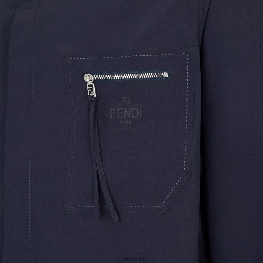 vêtements Fendi chemise en nylon bleu hommes 8X8J2J2058 Fendi Lunette De Soleil