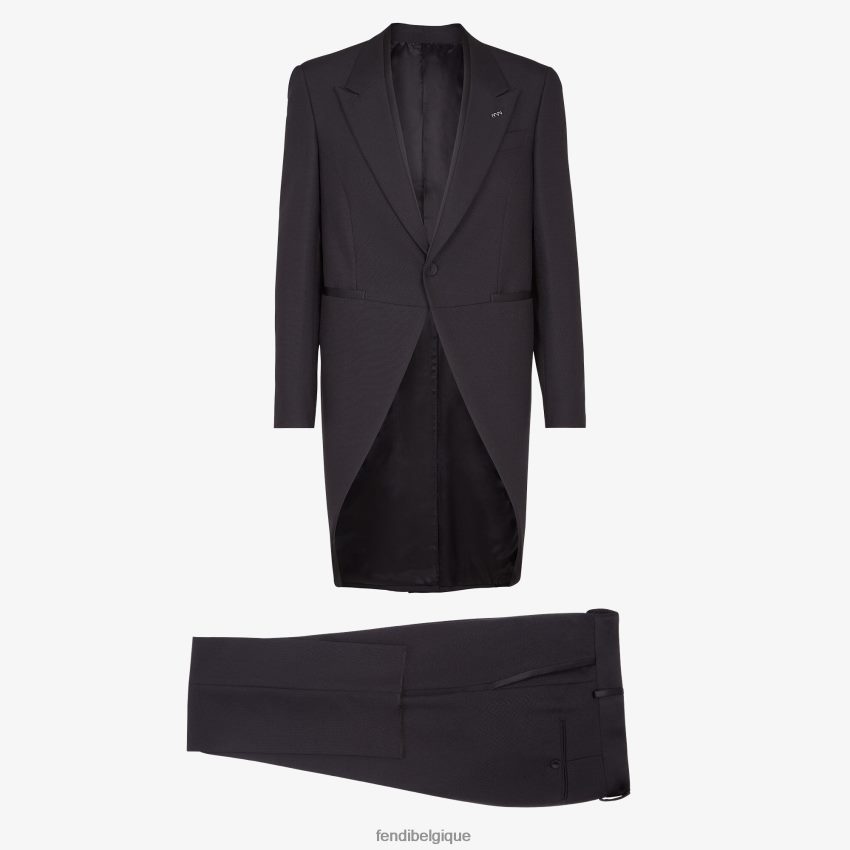 vêtements Fendi costume en laine noir hommes 8X8J2J2198 Fendi Belgique
