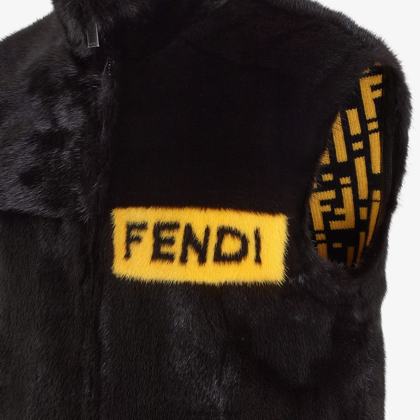vêtements Fendi gilet de vison noir hommes 8X8J2J2160 Fendi Lunette De Soleil