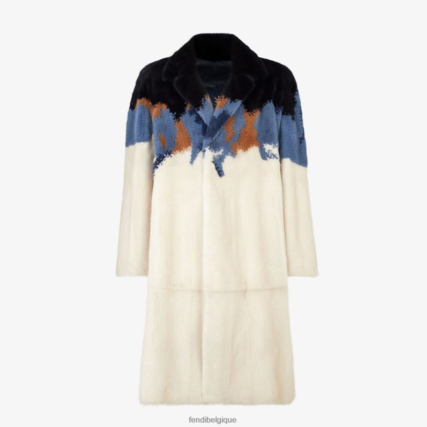 vêtements Fendi manteau de vison blanc hommes 8X8J2J2086 Fendi Sac