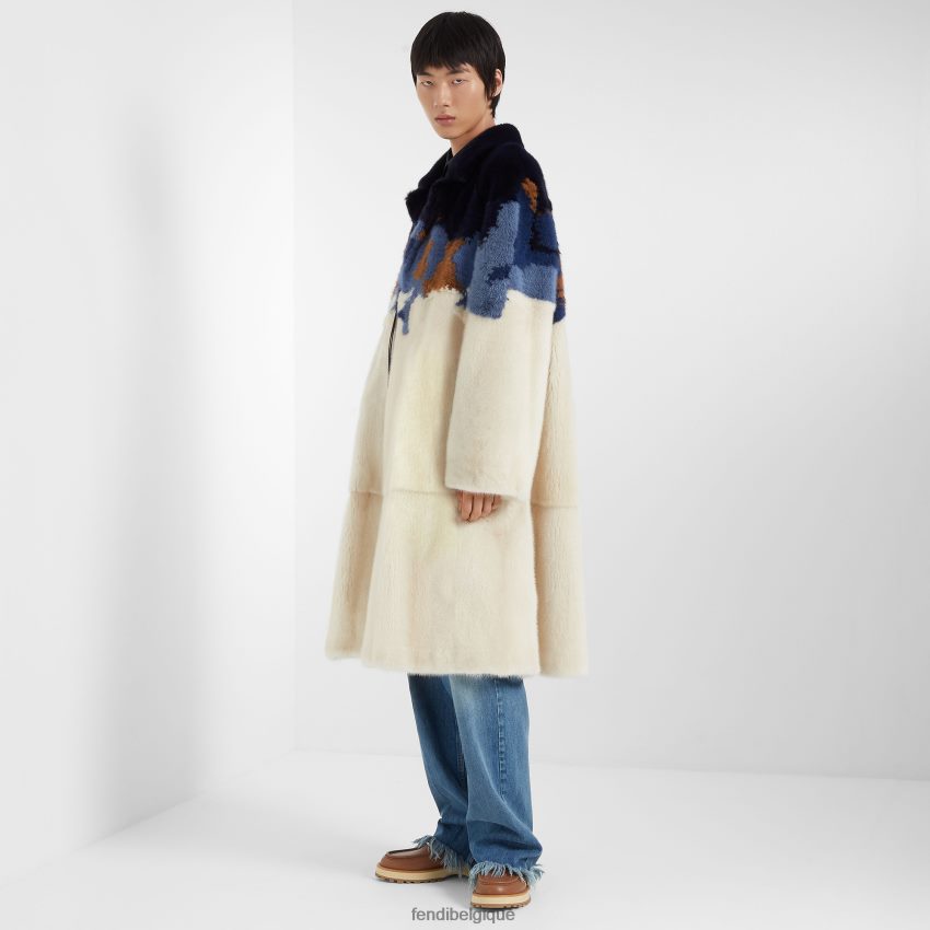 vêtements Fendi manteau de vison blanc hommes 8X8J2J2086 Fendi Sac