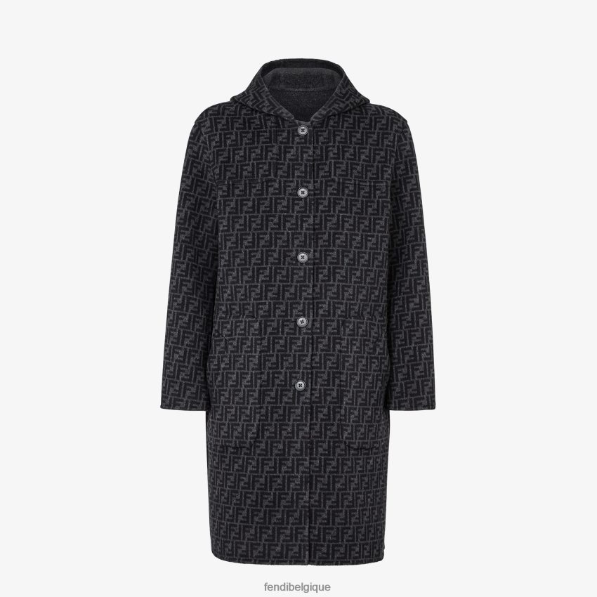 vêtements Fendi manteau en laine gris hommes 8X8J2J2164 Fendi Sac