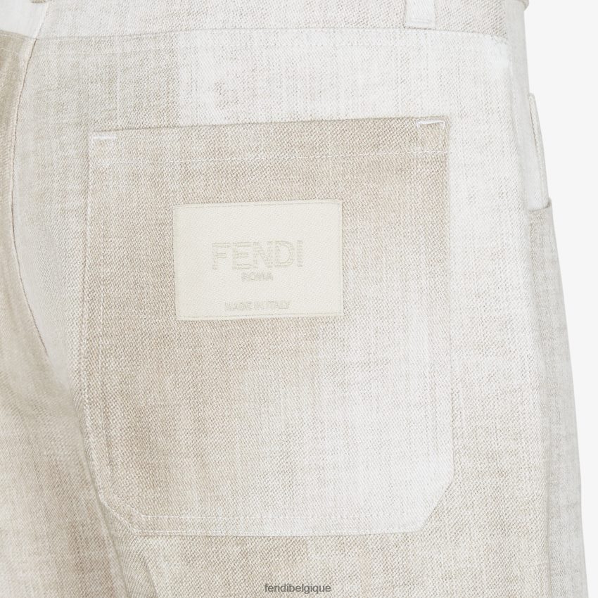 vêtements Fendi bermuda en jean beige hommes 8X8J2J2002 Fendi Sac