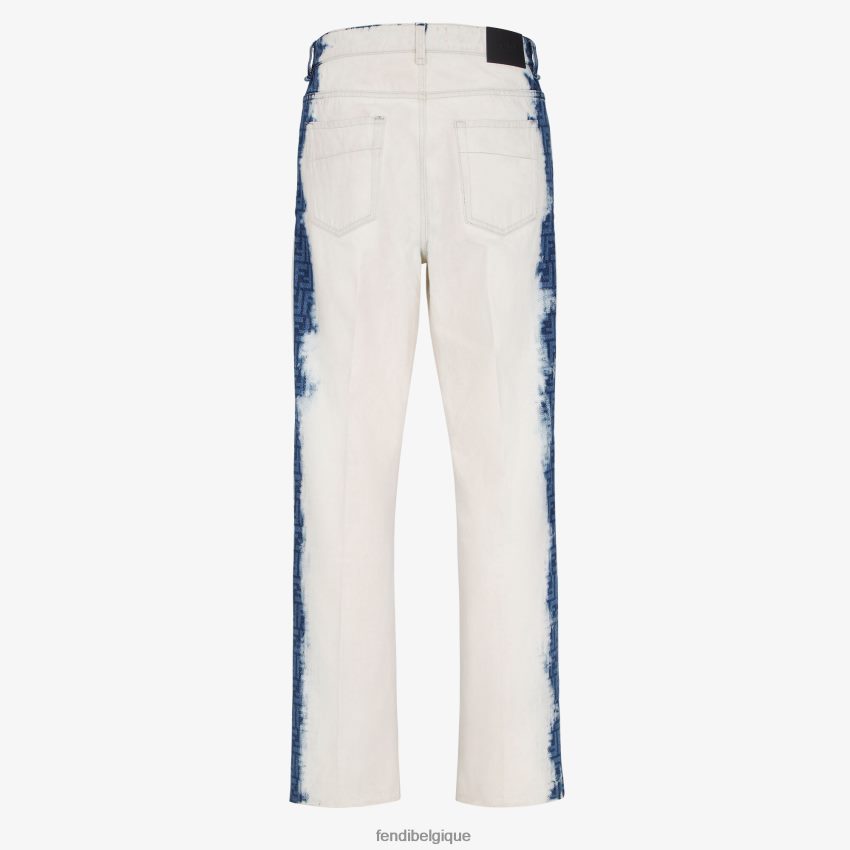 vêtements Fendi jean en denim blanchi bleu hommes 8X8J2J2025 Fendi Lunette De Soleil
